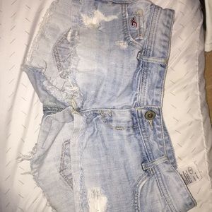 Light washed jean shorts